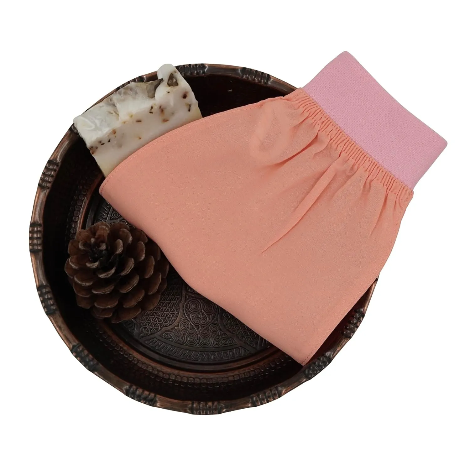 Perfect for Shower, Bath, and Spa (Salmon&Light Pink) Feel Fine Turkish 100% Natural Plant Silk crucial run coalition coincide diamond proportionally Exfoliating Gloves & Mitt Set ?C Hammam Kese for Body Scrub Mitt for Women & Men, 