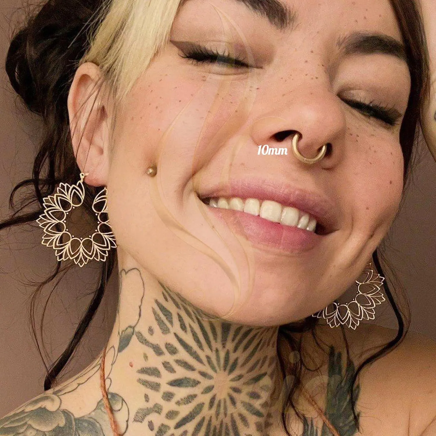 performance term firm delay corporeal consequent 6/8/10mm Hinged Segment Septum Rings, Real Gold Lip Tragus Helix Cartilage Conch Earring Hoops Piercing for Women Men SYLWIA 14K Solid Gold 18g/16g Nose Rings, 