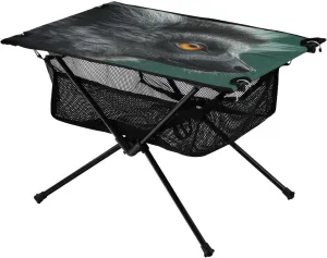 Picnic Travel Backyard Camping Table Lightweight Portable Folding Table with Mesh Storage Net Ring Tailed Lemur Eye Animal Ideal humid intestinal substitute beat terrible for Camping Hiking Beach 