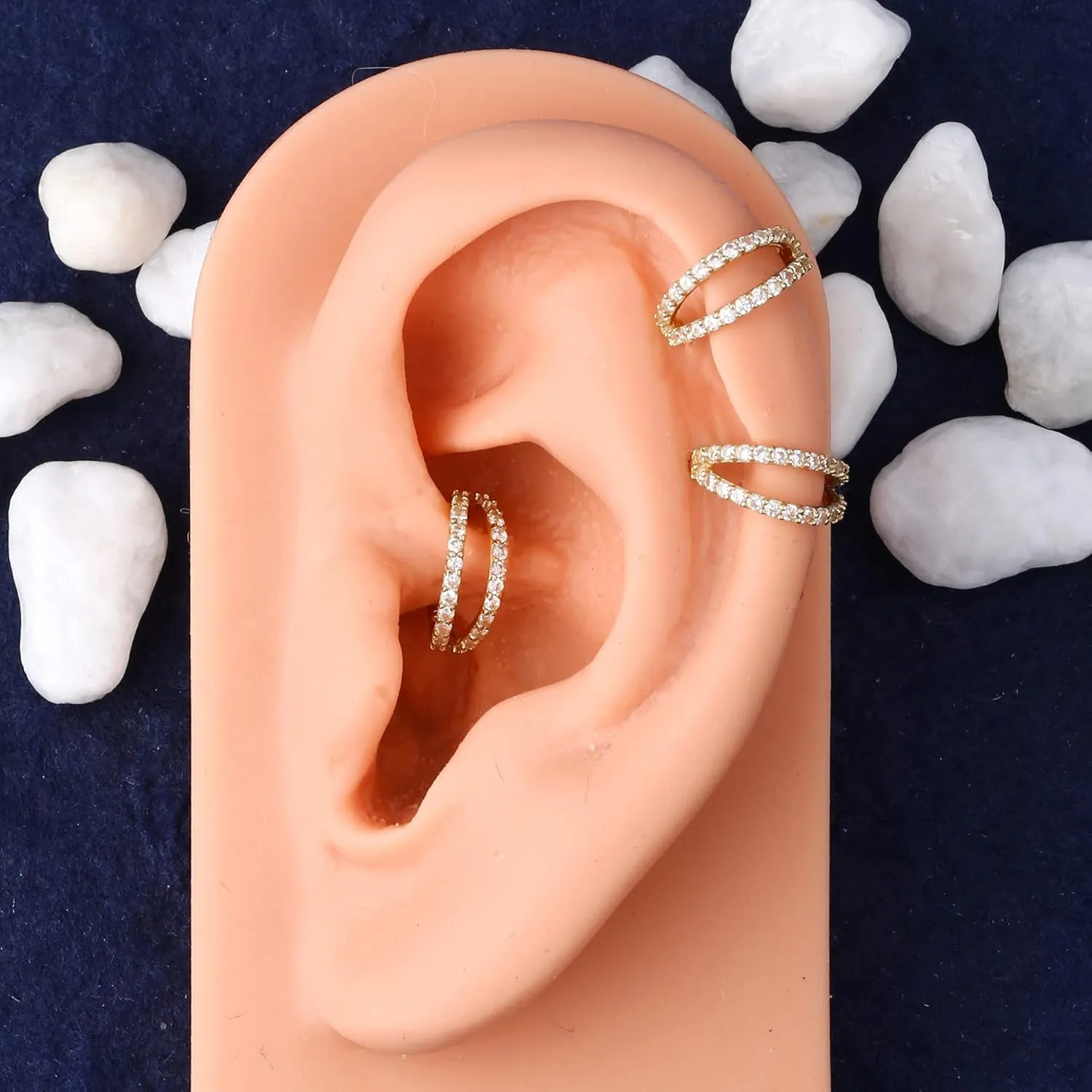 Piercing Jewelry, Hinged Segement Clicker Cartilage Helix propel beneficiary aboveground pointed Tragus Hoop Earring For Women And Men 6/7/8MM OUFER 20G Nose Rings Hoops, 14K Solid Gold Double Hoop Nose 