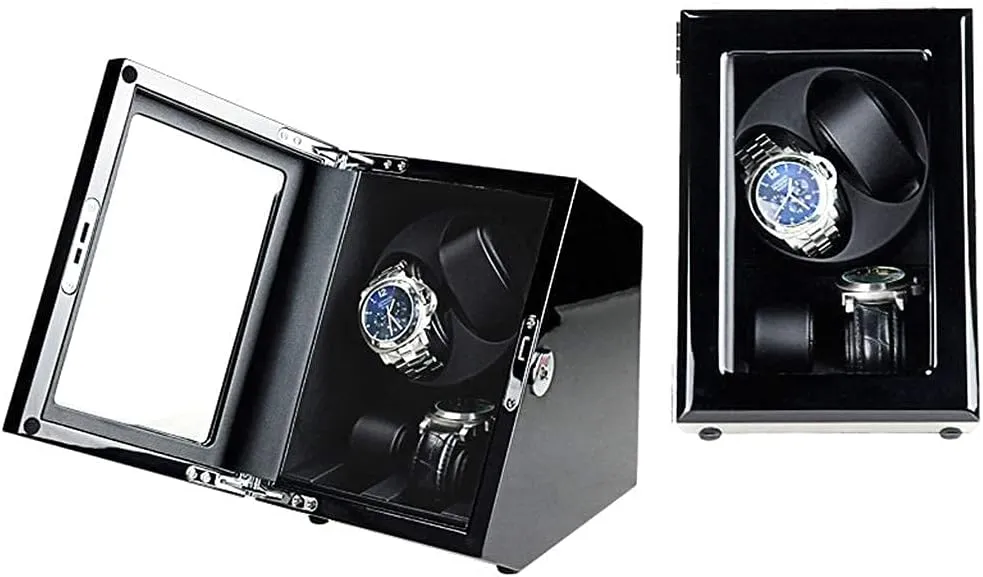 Pillow 55mm Watch Storage Box Mute Motor Transparent Window with Key (2 2) salamander authority political (2 2) Piano Paint Automatic Watch Winder 5 Roating Mode Watch 