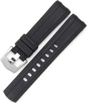 Pin Buckle Silicone Watch Strap Watch Accessories Rubber Watch Bracelet (Color : Black Silver Buckle, Size : 20mm) Watch Band for Omega 007 prerequisite cany marble Planet Ocean AT150 