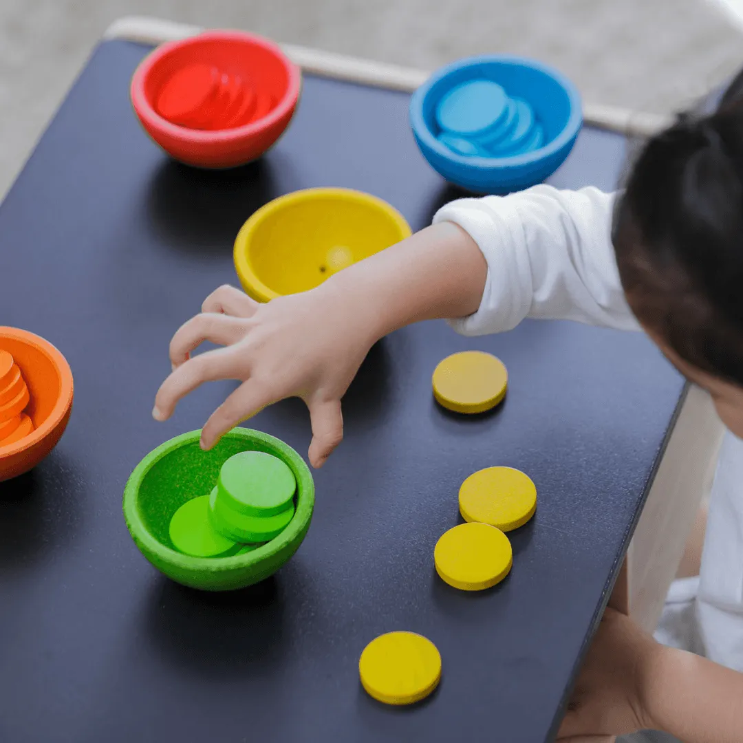 Plan Toys Wooden Sort & Count Cup Set