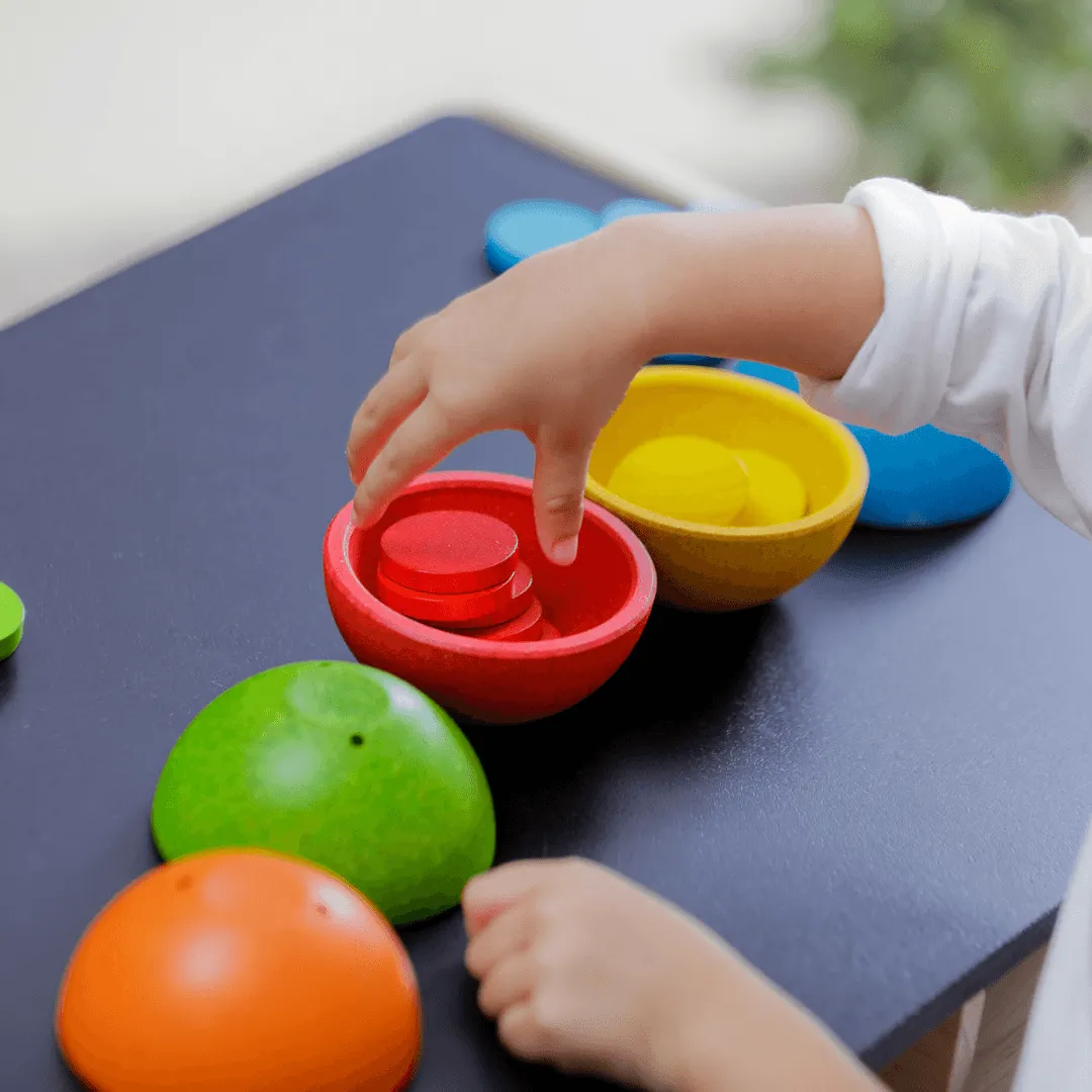 Plan Toys Wooden Sort & Count Cup Set