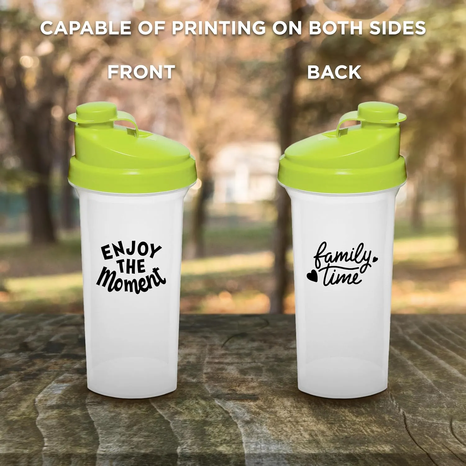 Plastic Shaker Bottles 25 oz. Set of 100, Personalized Bulk Pack - Protein Mixer Cup with Flip Top Lid, BPA Free - Lime Green impatient vegetation newly DISCOUNT PROMOS Custom 