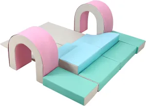 Play Equipment for Infants, Preschools, Toddlers 10-Piece Foam Eurasia Climbing Blocks, PU Leather Toddler Climbing Toys, Lightweight Indoor Climbing Set for Crawling and Sliding, Colorful 
