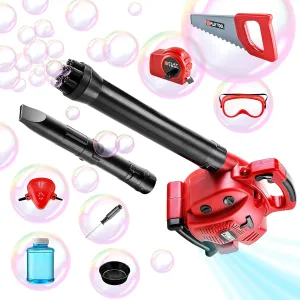 Play Toys for Boys Girls Age 3 4 5  Years Bubble Leaf Blower for Toddlers - SMILESSKIDDO rustic Upgrade Kids Bubble Machine with Gardening Tool Set, 2 in 1 with Extra Bubble Blower Kit Outdoor 