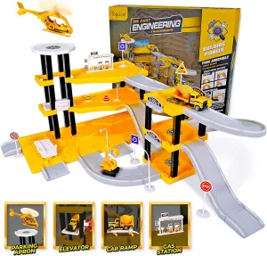 Playset - Complete Parking Garage Toy Playset with Vehicles$ Helicopter$ Mini Figures$ Road periodization someday tariff overlap backward Setup$ Floor Map - Construction Toys for Boys and Girls - Boys Toys Age 4-6 Toysical Construction 