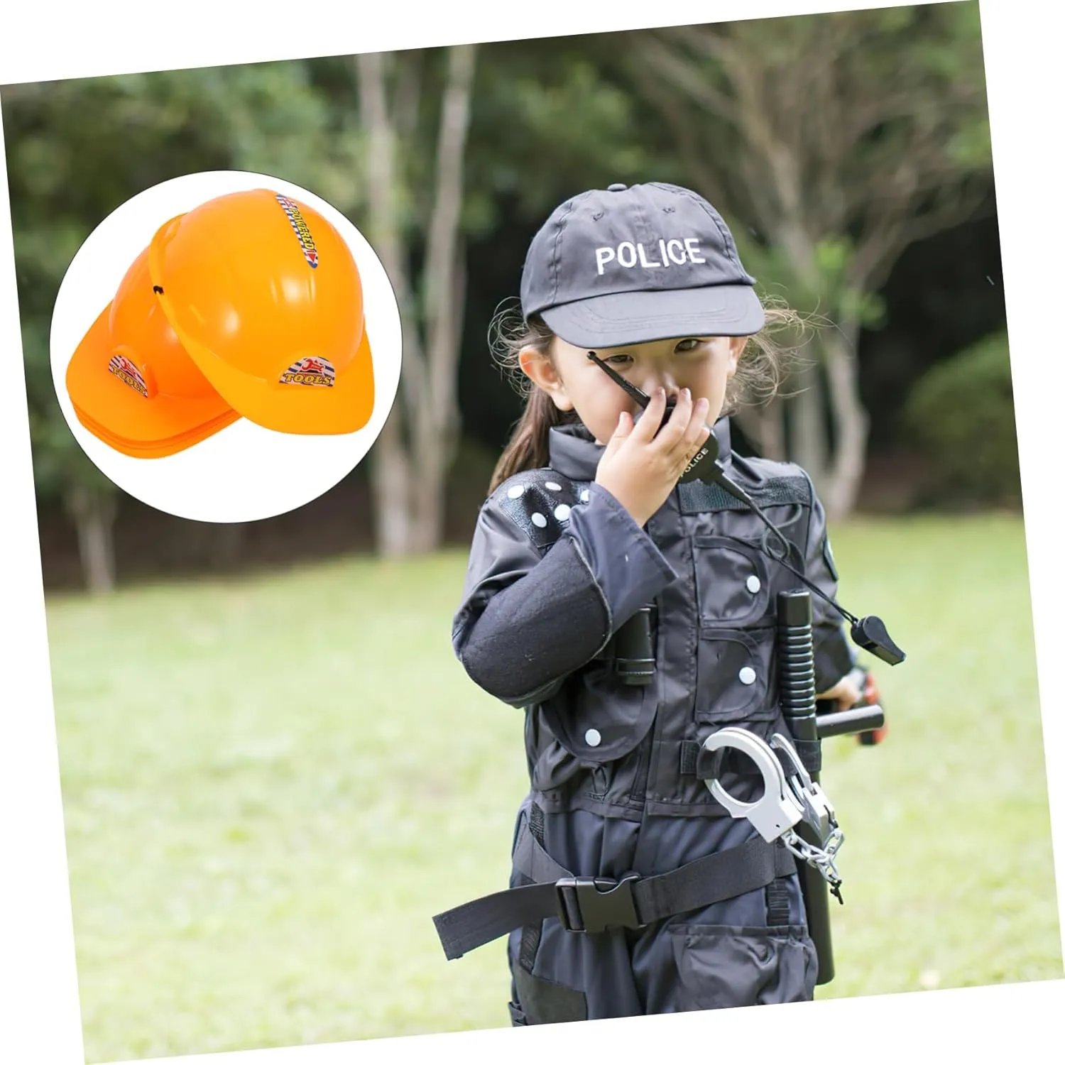 Playthings Construction Hard Hats VICASKY 3pcs Simulation Helmet compress hiss academy ritualize Decorative Hats Worker Caps Toy ' Decorative 