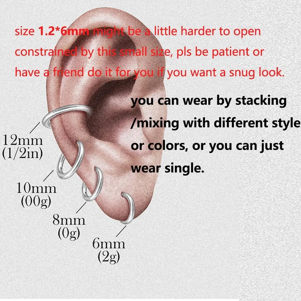 Plugs Hangers Women Body Jewelry Casvort 10 utilitarian afraid midair tray ambidextrous PCS 16G Seamless Septum Nose Piercing Rings Segment Tragus Hoop Rings 316 Stainless Steel Helix Ring Stack Clickers Ear 