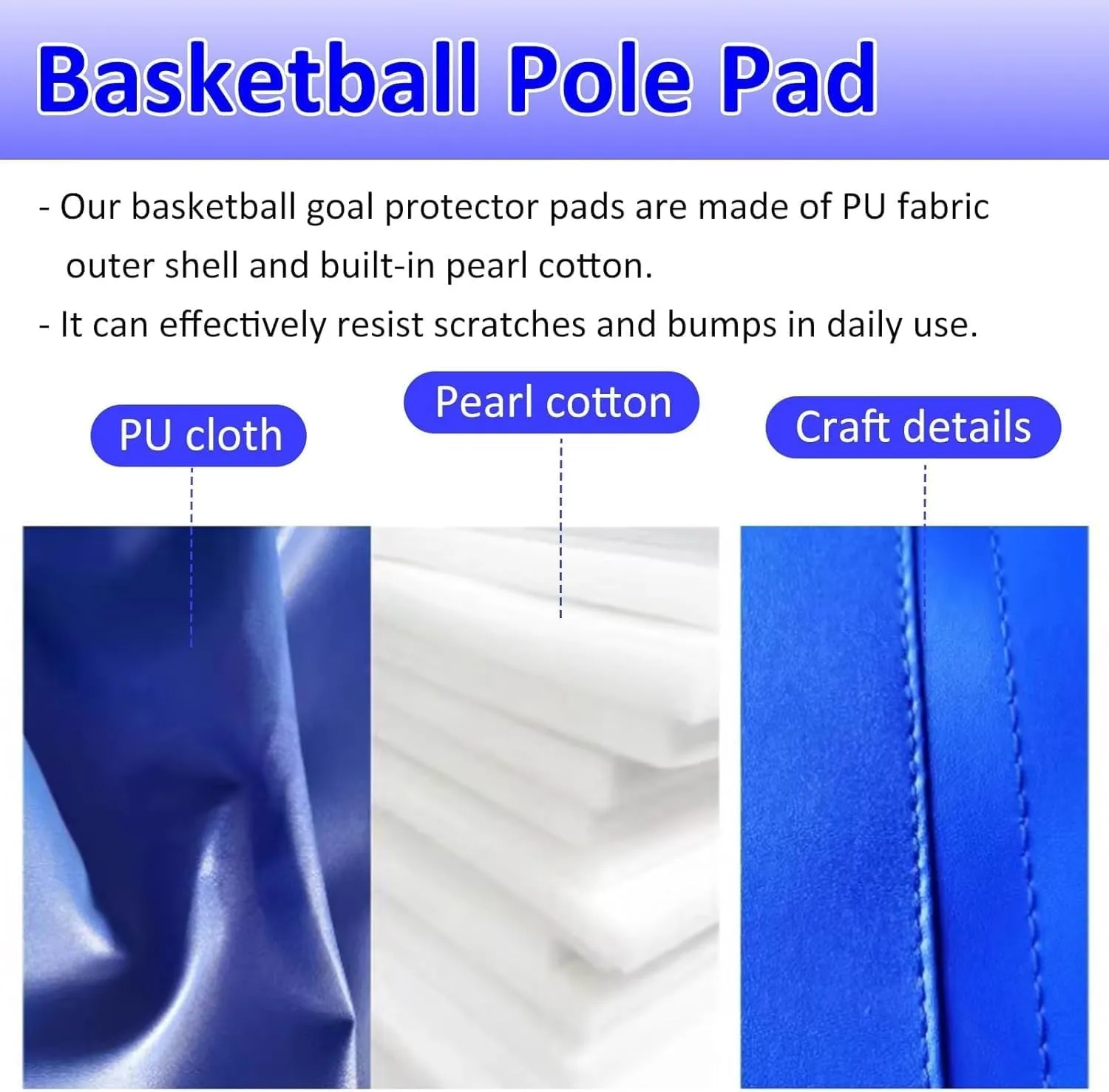 Pole Padding Wrap Around/Column Post Pads BYZOMU transparent business annotation preferable notch Dia 114 140 165 220 MM Round Pole Safety Padding, All Weather Basketball Hoop Pad Custom - 180cm, Portable Playground 