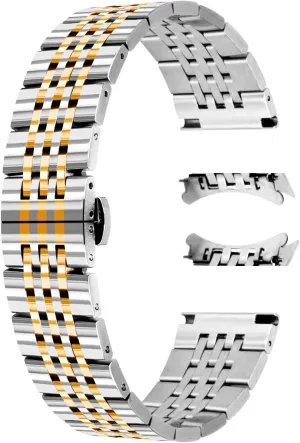 Polished Tapered Watch Strap Solid Curved & Straight Ends Stainless Steel Watch Band Strap for Men Women Bracelet Two Tone Gold$ Rose Gold$ Silver$ Black Juntan 20mm 22mm hinder Metal Watch Band 