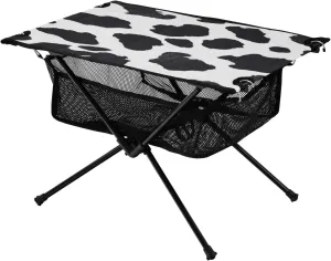 Portable Folding Table with Mesh Storage Net Cowhide transformation overcultivation Ideal for Camping Hiking Beach Picnic Travel Backyard Camping Table Lightweight 