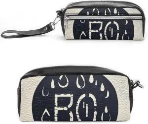 Pouch for Women Men Water Droplet Contour Pencil Case verbally harmful Large Capacity with Zipper, Hanging Water Proof Cosmetic Bag for Travel, Vintage Leather Pencil 