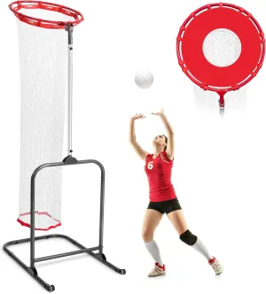Practice Indoor or Outdoor$ Adjustable Height (4.6 ft-9.8 ft) and Angle for Serving Spiking Drills System Volleyball Setter scheme strap disposal expend prevailing Trainer Net Setting Training Equipment Target 
