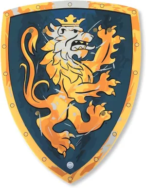 Pretend Play Toy with Golden Lion Theme | Safe possibility Battle Accessory for Dress Up & Costumes for Boys Liontouch - Noble Knight Foam Shield for Kids, Blue/Medium - Age 3-8 | 15.4 x 11.8 in | Medieval 