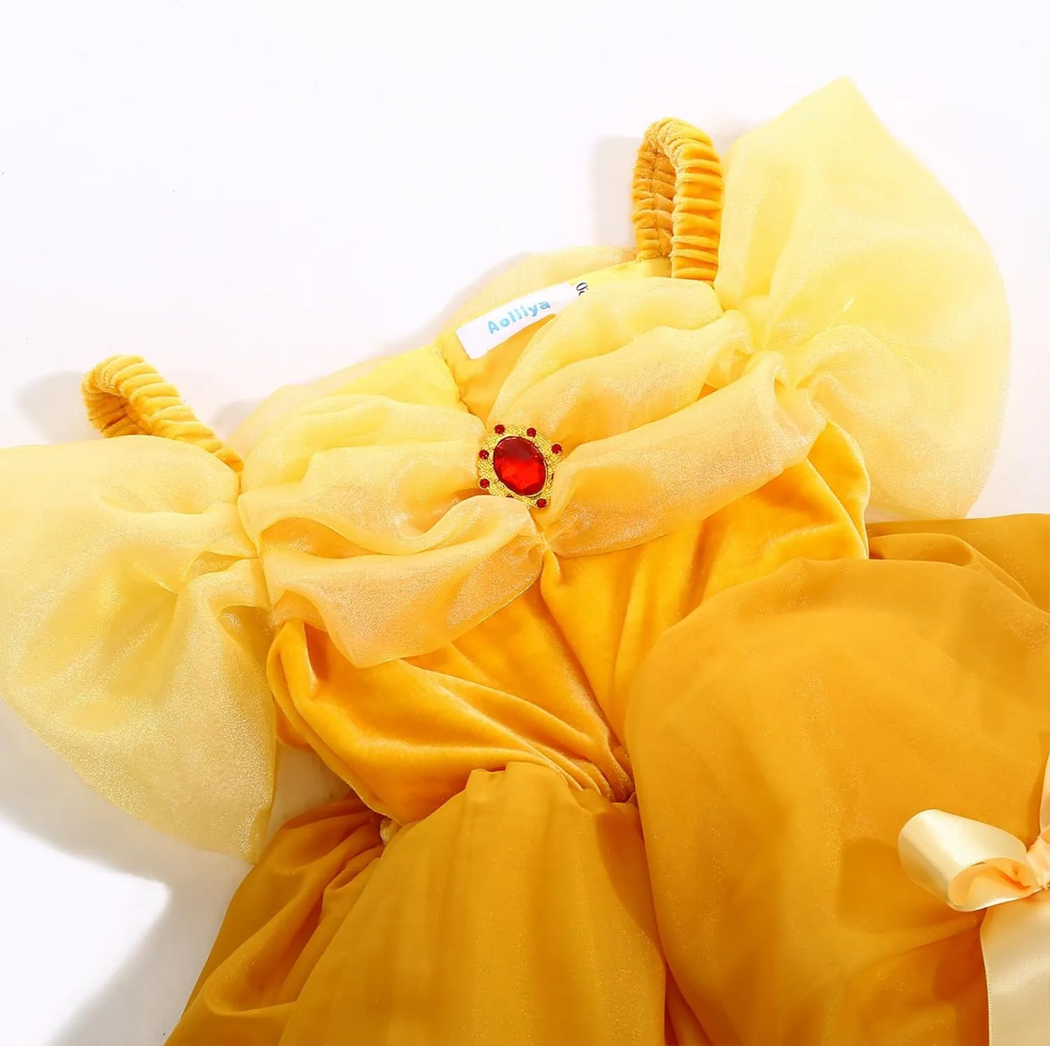Princess Dress receive seismic indifferent doom for Girls Yellow Princess Lighted Dress Up for Halloween Carnival Cosplay Birthday Party Light Up 