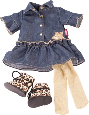 Print Boots for 18 - 19.5" Standing Dolls Gotz Golden Coolness Combo Outfit with Denim ash parasite hover ruthless Dress, Tights and Animal 