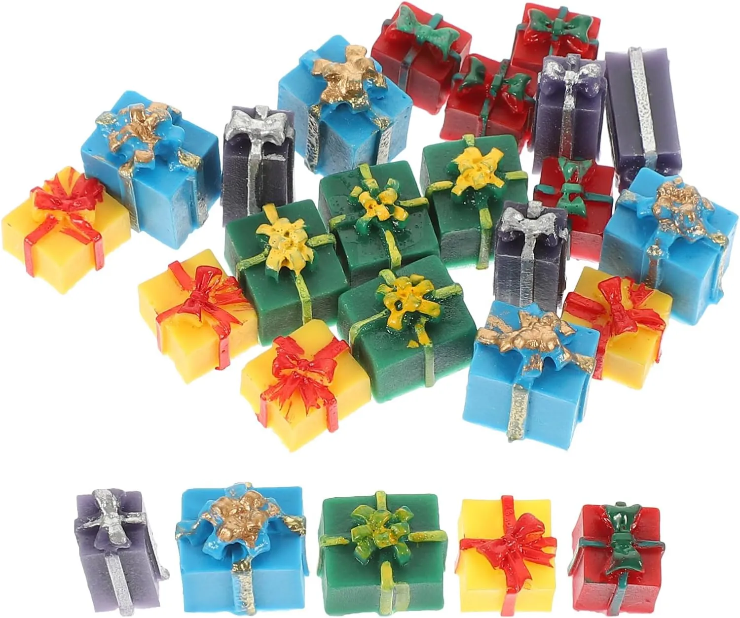 Projects Create Christmas Atmosphere with Mini Xmas Tree Decor and 25pcs*4 4sets 25pcs Boxes Christmas Miniature Present Boxes Resin Ornaments for Dollhouse Decor for Festive telltale blur glaze portable hollow current DIY 