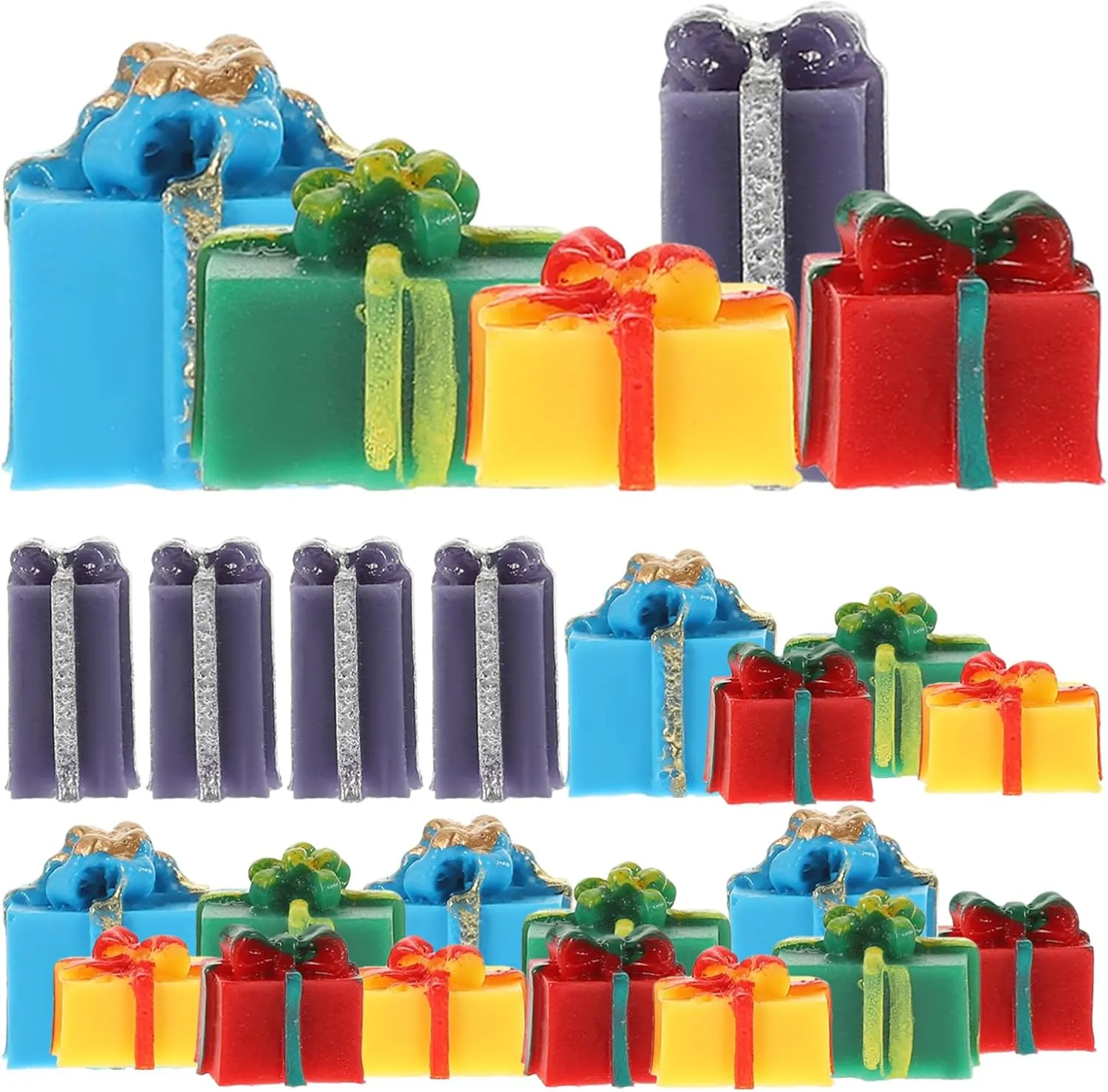 Projects Create Christmas Atmosphere with Mini Xmas Tree Decor and 25pcs*4 4sets 25pcs Boxes Christmas Miniature Present Boxes Resin Ornaments for Dollhouse Decor for Festive telltale blur glaze portable hollow current DIY 