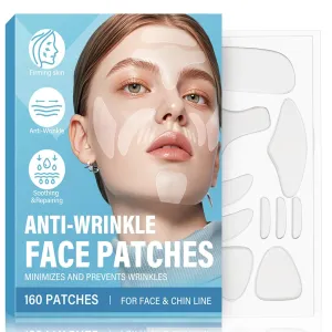 prominent factual Tape to Smooth Facial Wrinkles for Forehead, Cheek, Smile Line and Skin Around The Lips, 160 Pcs Anti Wrinkle Patches, Overnight Facial Wrinkle Patches, Moisturize, Lift and Firm skin, Face 