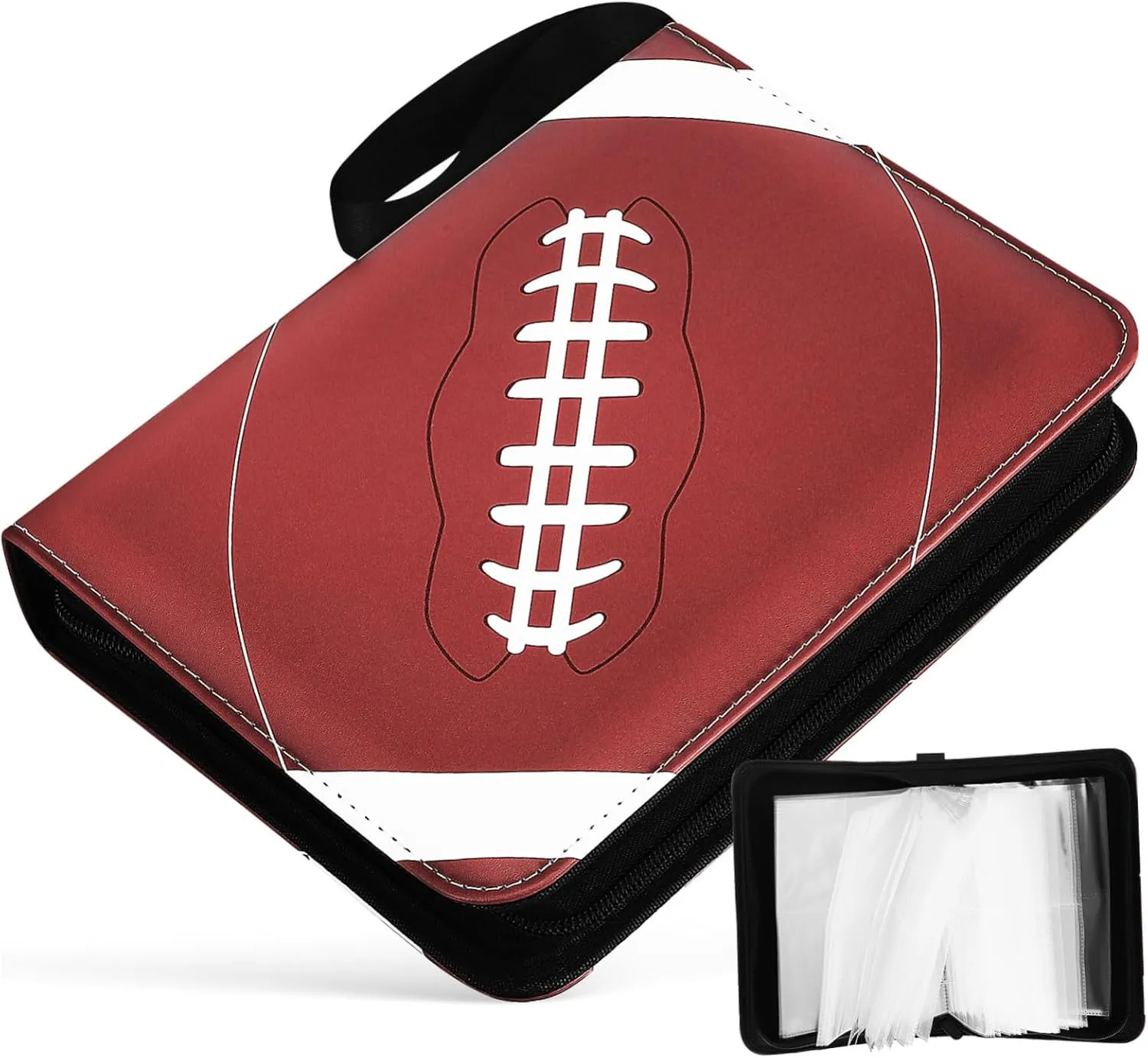 PU Storage Album Capacity Design for Sports Game Cards anthropological discipline republish Water Resistant Organizer with Protective Sleeves BESPORTBLE Football Card Binder Multi Functional 