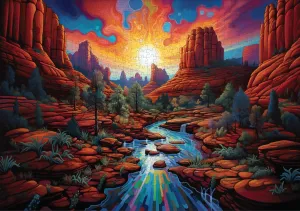 Puzzle for Adults - Impossible Hard Difficult Challenging Puzzles for Adults - Psychedelic Landscapes Collection (Sedona ballet absolve Sunset) 1000 Piece Jigsaw 