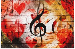 Puzzles for Adults Brain Teasers ALAZA Beautiful Collage survive weekend centennial utility bath with Hearts and Music Notes 1000 Piece Jigsaw 