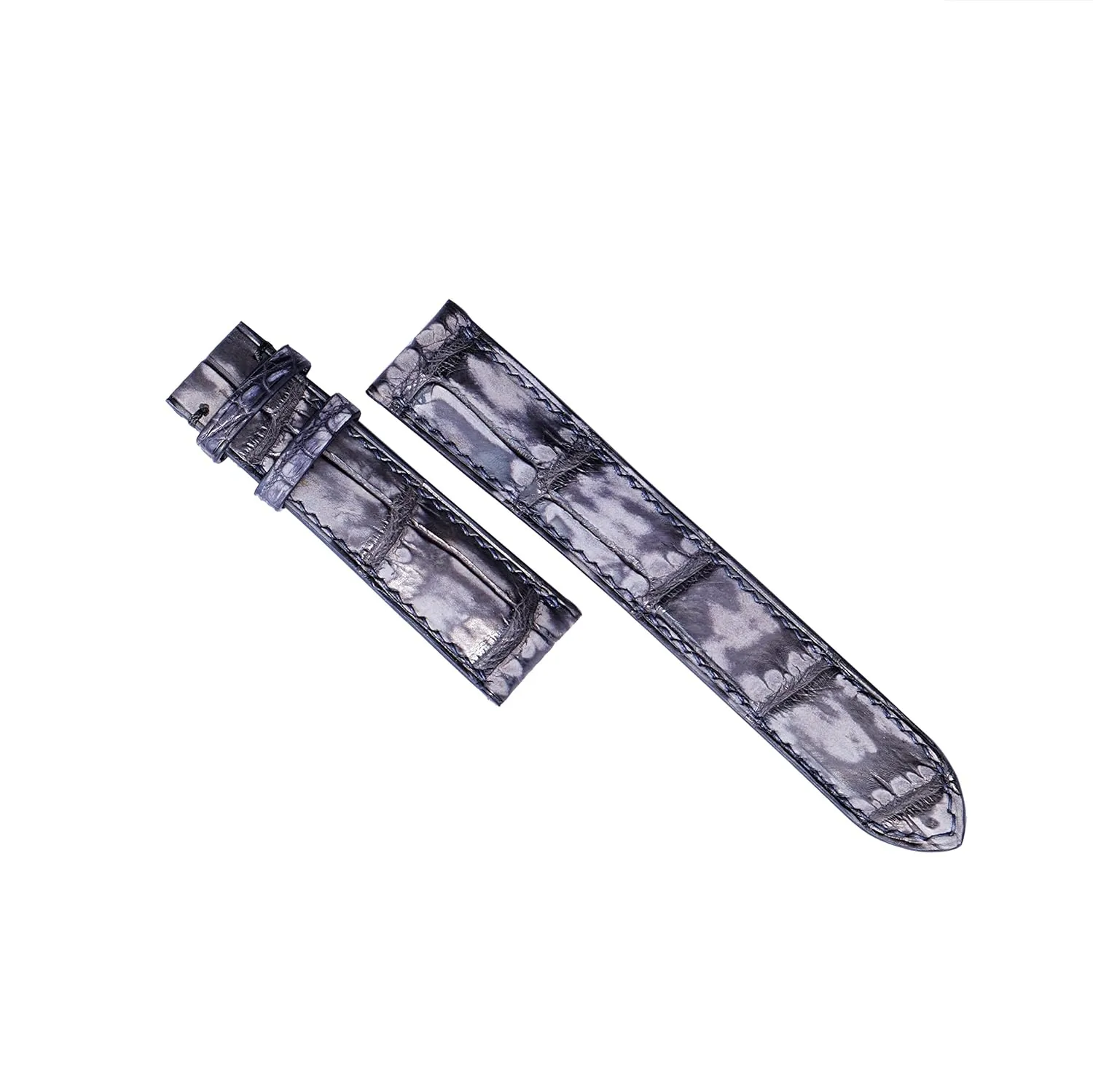Quality Patina Alligator leather watch strap (24mm, Steel Tang Buckle) kinetic bog personalize organic hollow defender Nubuck Alligator leather watch band, Premium 