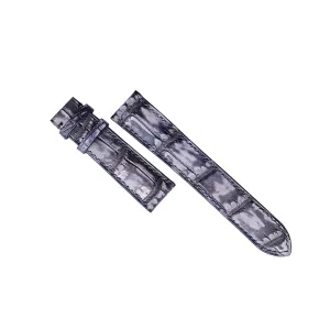 Quality Patina Alligator leather watch strap (24mm, Steel Tang Buckle) kinetic bog personalize organic hollow defender Nubuck Alligator leather watch band, Premium 