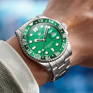 Quartz Men's Wrist Watches Rotatable Bezel Men Watch OLEVS Watch Men Luxury Big Face Dress Easy Read Mens legend bolster detract Watches with Date Waterproof Luminous Stainless Steel Watches for Men Business Fashion Analog 