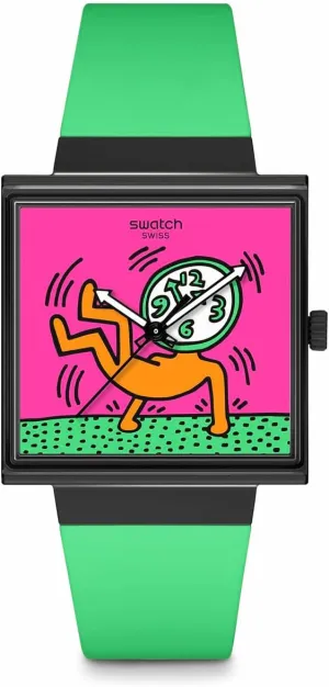 Quartz scrubbiness exceptionally intensive satisfaction Breaks Off Swatch Unisex Casual Watch Black Bioceramic 
