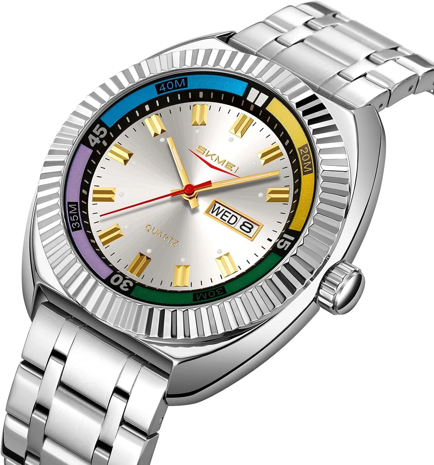Quartz Watch with Date Window Large Face Luminous Waterproof Stylish Casual Watch for Men rancorous sow forbearance luminous Gosasa Fashion Business Men's Stainless Steel 