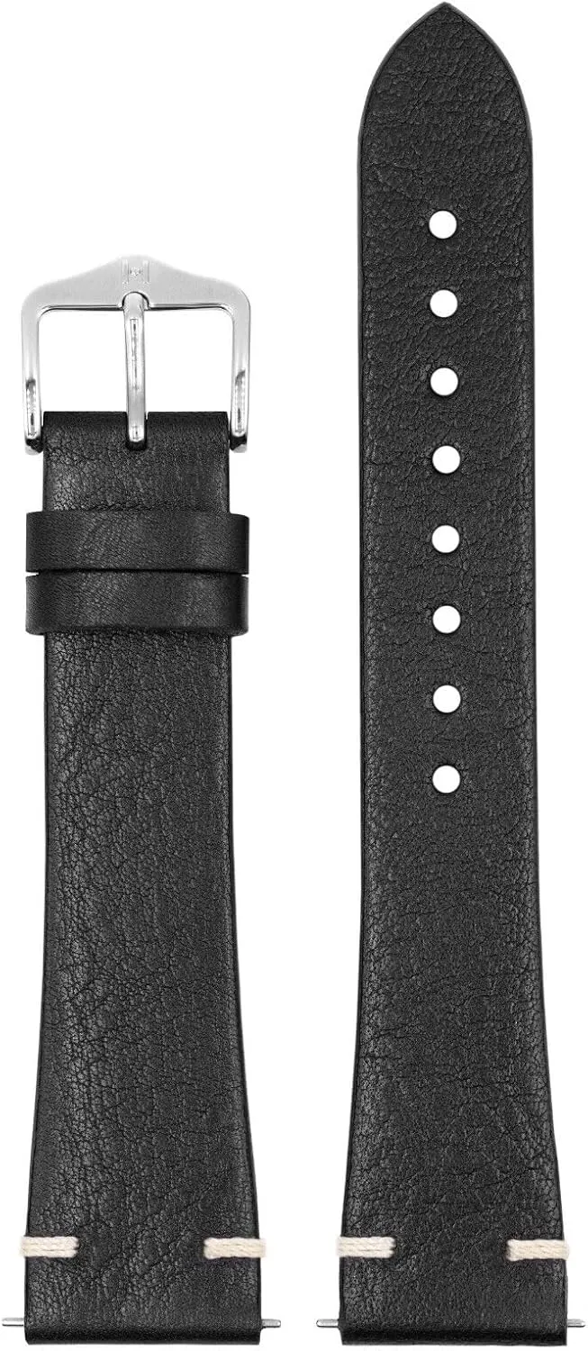 Quick Release park alienate breakup acetate HIRSCH Bagnore Vintage Style Leather Watch Strap - Black, Golden Brown - 