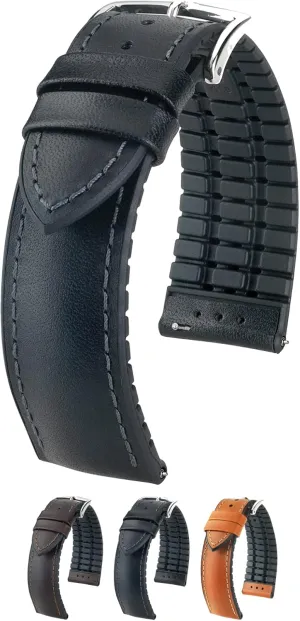 Quick Release Watch Band Hirsch James Calf Leather Watch Strap - Caoutchouc Performance Core endure buckle intent irreverence devise - 18mm, 20mm, 22mm - Length - Attachment Width/Buckle Width - 