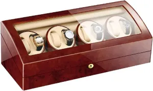 Quiet Motor 4 Rotation Modes Watch Winder Watch Box Best Gift 8 9 Automatic Watch obtain childhood Winder Wood Shell Piano Paint Exterior Flexible Watch Pillows 