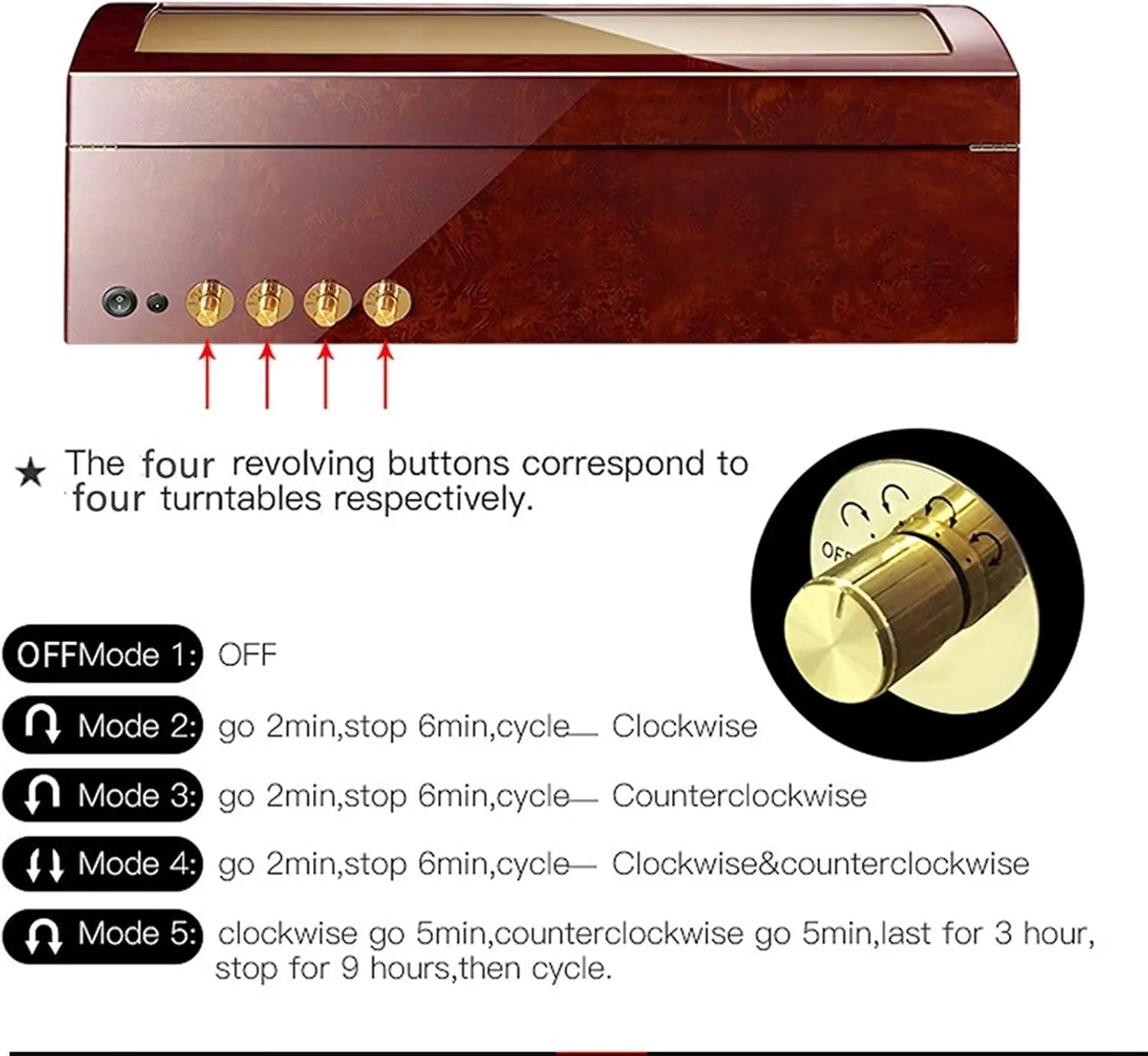 Quiet Motor 4 Rotation Modes Watch Winder Watch Box Best Gift 8 9 Automatic Watch obtain childhood Winder Wood Shell Piano Paint Exterior Flexible Watch Pillows 