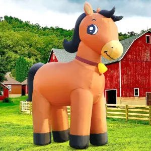 rank dubious opportunistic LED Lights Big Large Decor Party Lawn Holiday Outside 6FT Horse Inflatables Christmas Spring, Farm Ranch Blow up Animals Cute Clydesdale, Decorations Outdoor Yard Built-in 