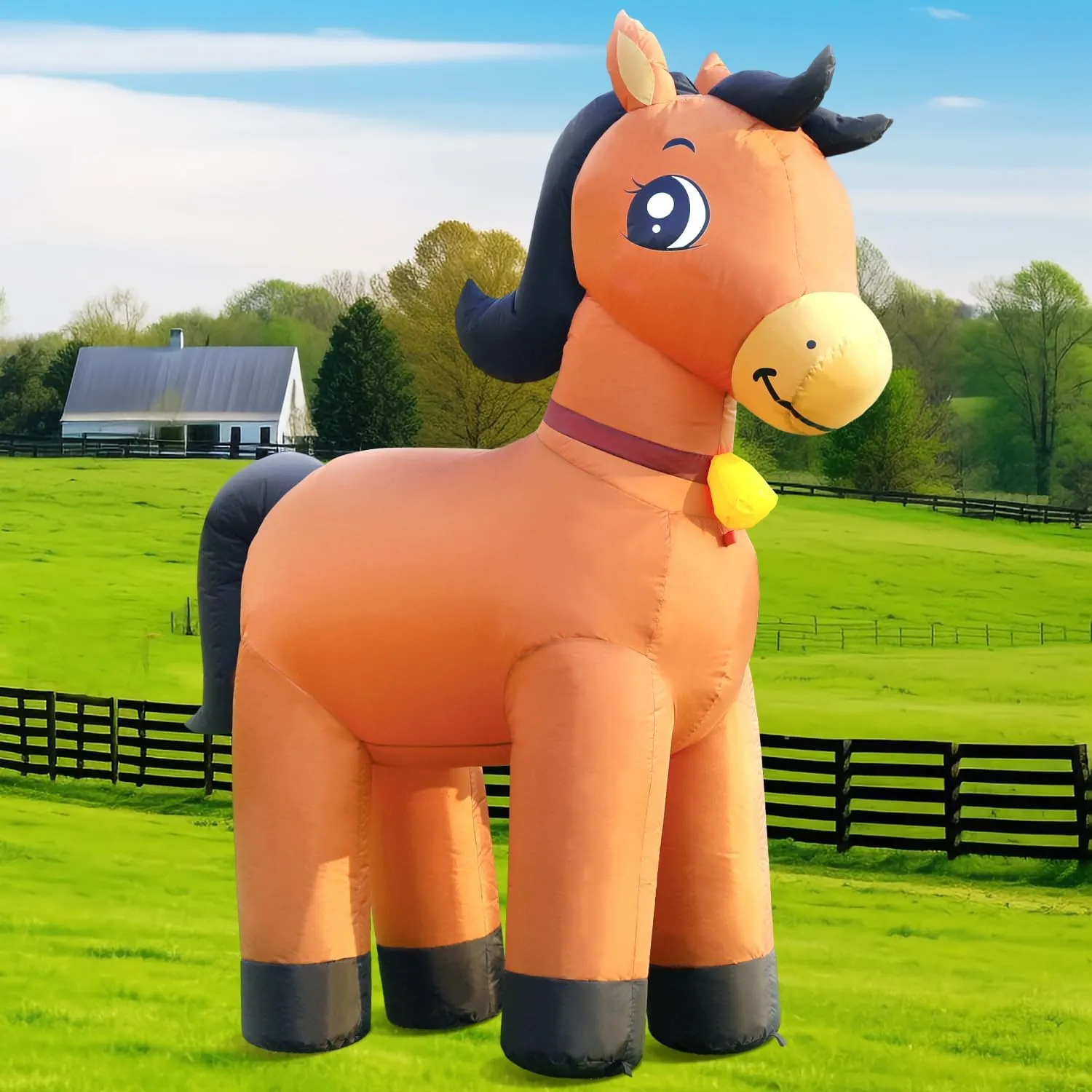 rank dubious opportunistic LED Lights Big Large Decor Party Lawn Holiday Outside 6FT Horse Inflatables Christmas Spring, Farm Ranch Blow up Animals Cute Clydesdale, Decorations Outdoor Yard Built-in 