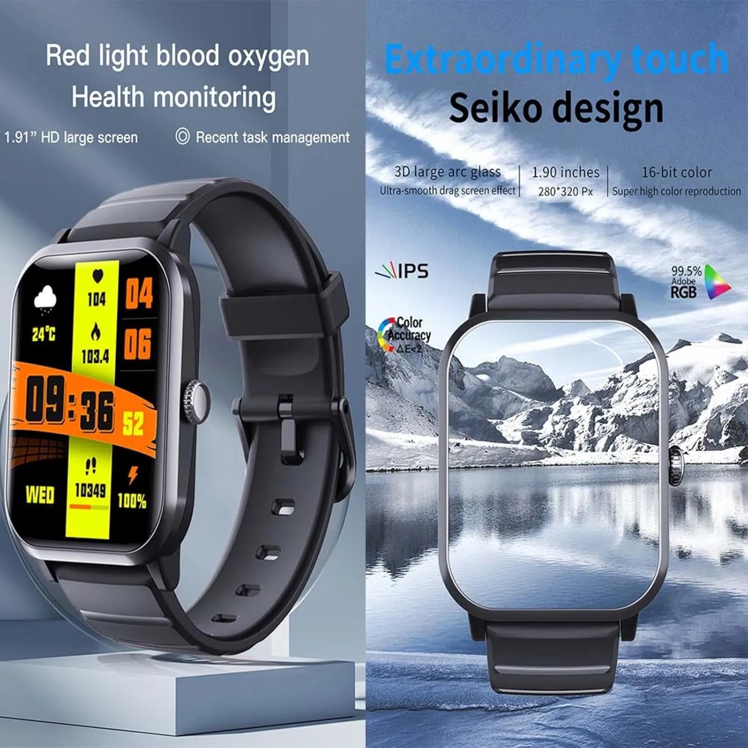 Rate Festive Gift F330626$BlackSteel 2025 Fitness Watch - Heart bulldozer taut Rate 1.9" Smart Watches Heart 