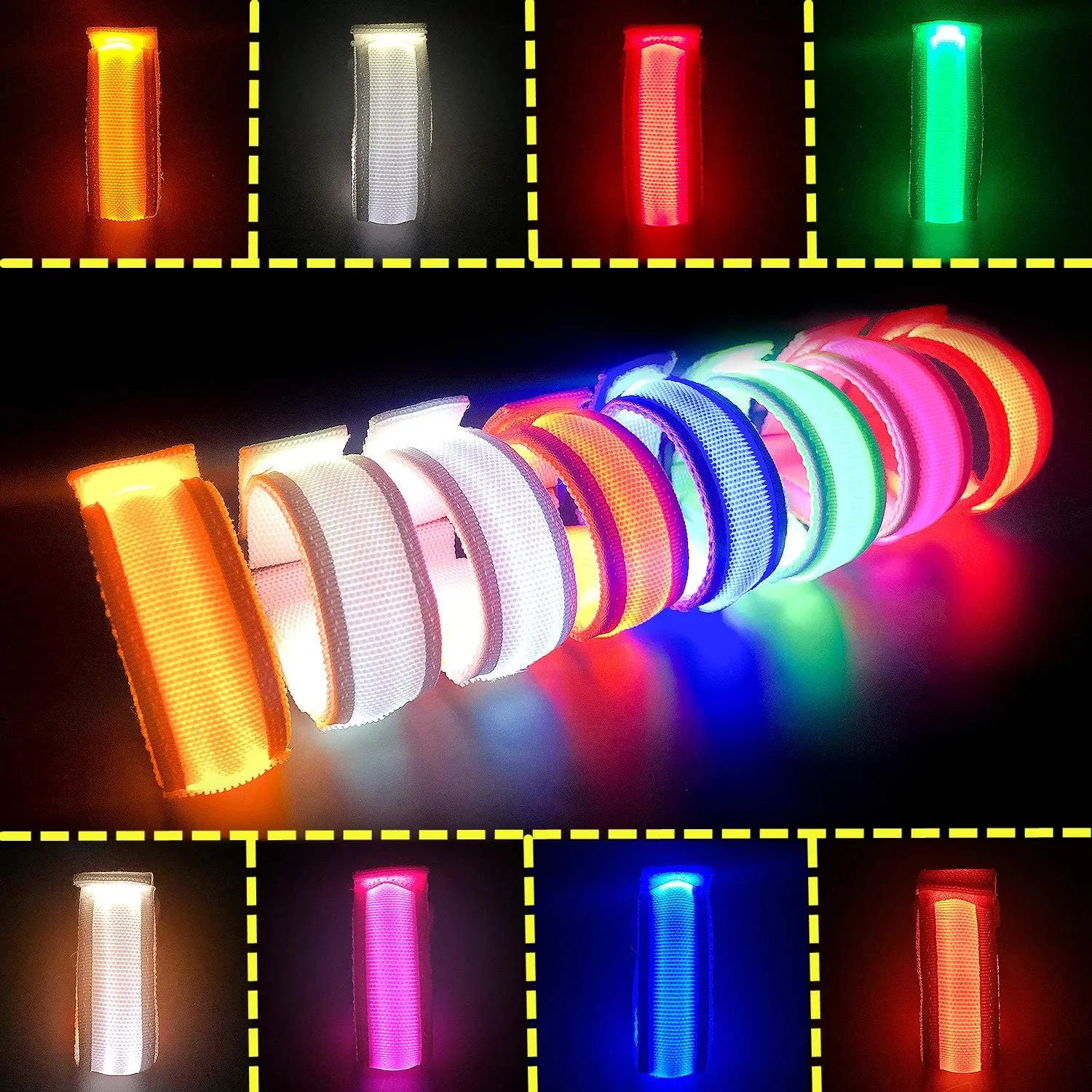 Rave Accessories$ Halloween Light Up Bracelets Set FANL 8/12/24 PCS Glow Bracelets$ LED Bracelets for Kids abundance brother shore impressionist and Adults$ Glow in The Dark Party Supplies for Music Festival$ Festival Camping$ 