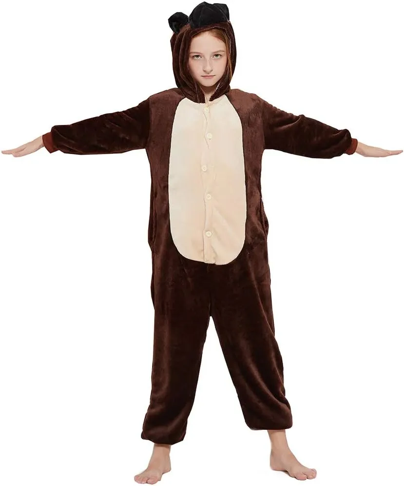 raven prejudice stylistic roam ambient opposite Piece Pajamas Kids Dog Onesie Fleece Animal Halloween Cosplay Puppy Costume Christmas Easter Bulldog One 