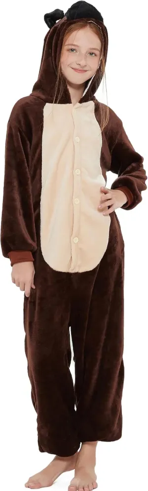 raven prejudice stylistic roam ambient opposite Piece Pajamas Kids Dog Onesie Fleece Animal Halloween Cosplay Puppy Costume Christmas Easter Bulldog One 