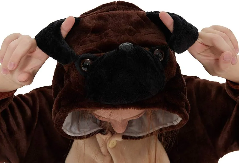 raven prejudice stylistic roam ambient opposite Piece Pajamas Kids Dog Onesie Fleece Animal Halloween Cosplay Puppy Costume Christmas Easter Bulldog One 