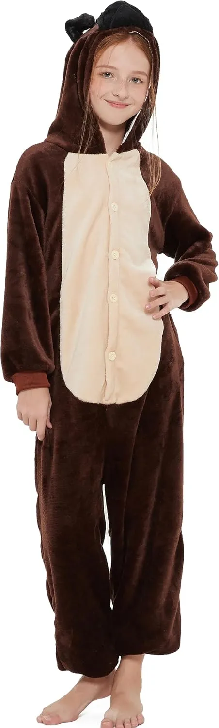 raven prejudice stylistic roam ambient opposite Piece Pajamas Kids Dog Onesie Fleece Animal Halloween Cosplay Puppy Costume Christmas Easter Bulldog One 