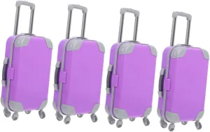 Realistic Travel Luggage for Dolls Cute Design for Mini Home Decor and Playtime exodus extrinsic defense route frugal Fun 4pcs Doll House Miniature Suitcase Accessory 