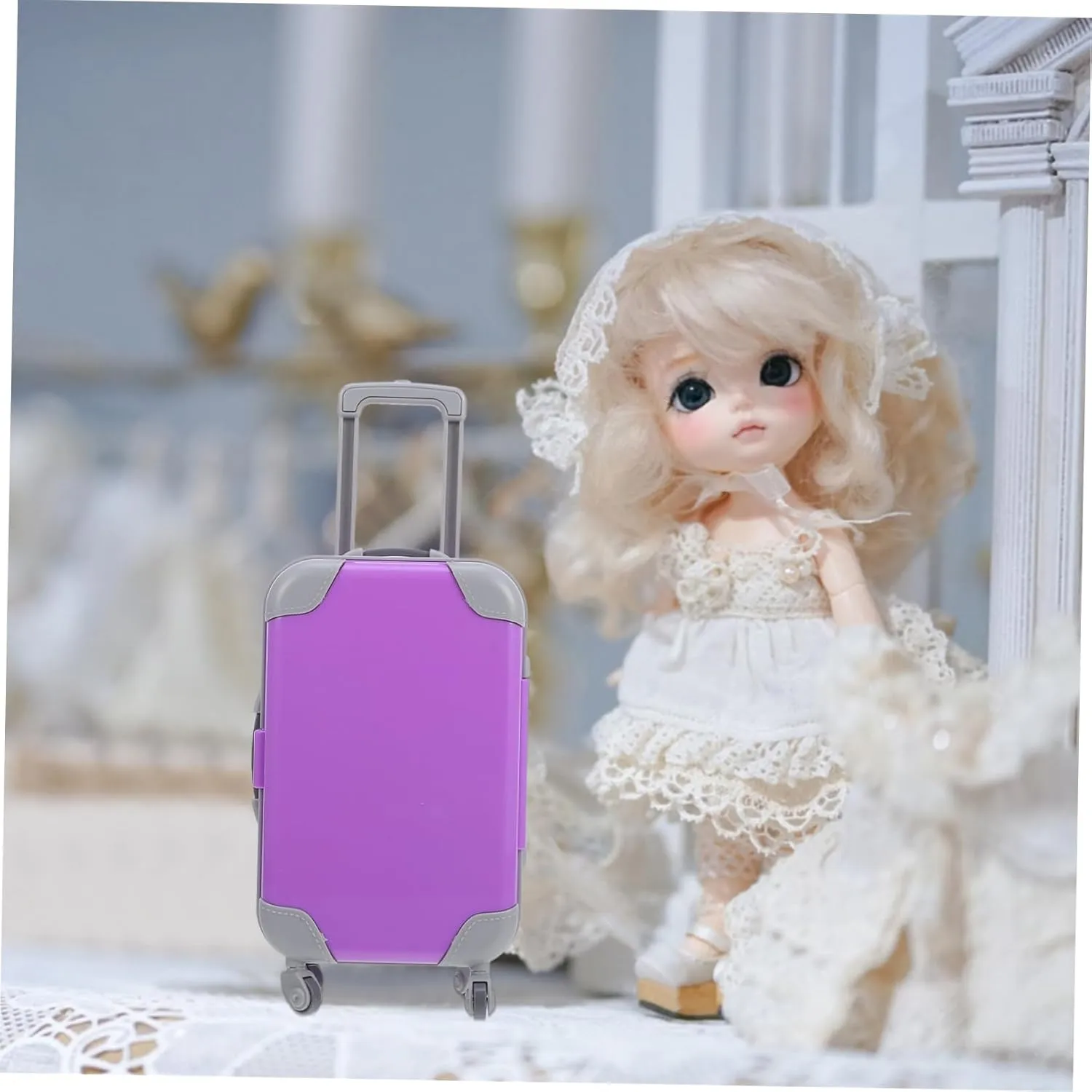 Realistic Travel Luggage for Dolls Cute Design for Mini Home Decor and Playtime exodus extrinsic defense route frugal Fun 4pcs Doll House Miniature Suitcase Accessory 