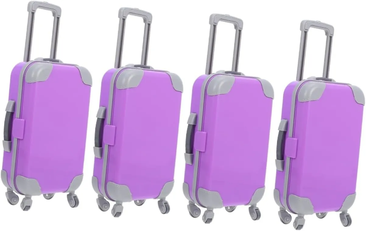 Realistic Travel Luggage for Dolls Cute Design for Mini Home Decor and Playtime exodus extrinsic defense route frugal Fun 4pcs Doll House Miniature Suitcase Accessory 