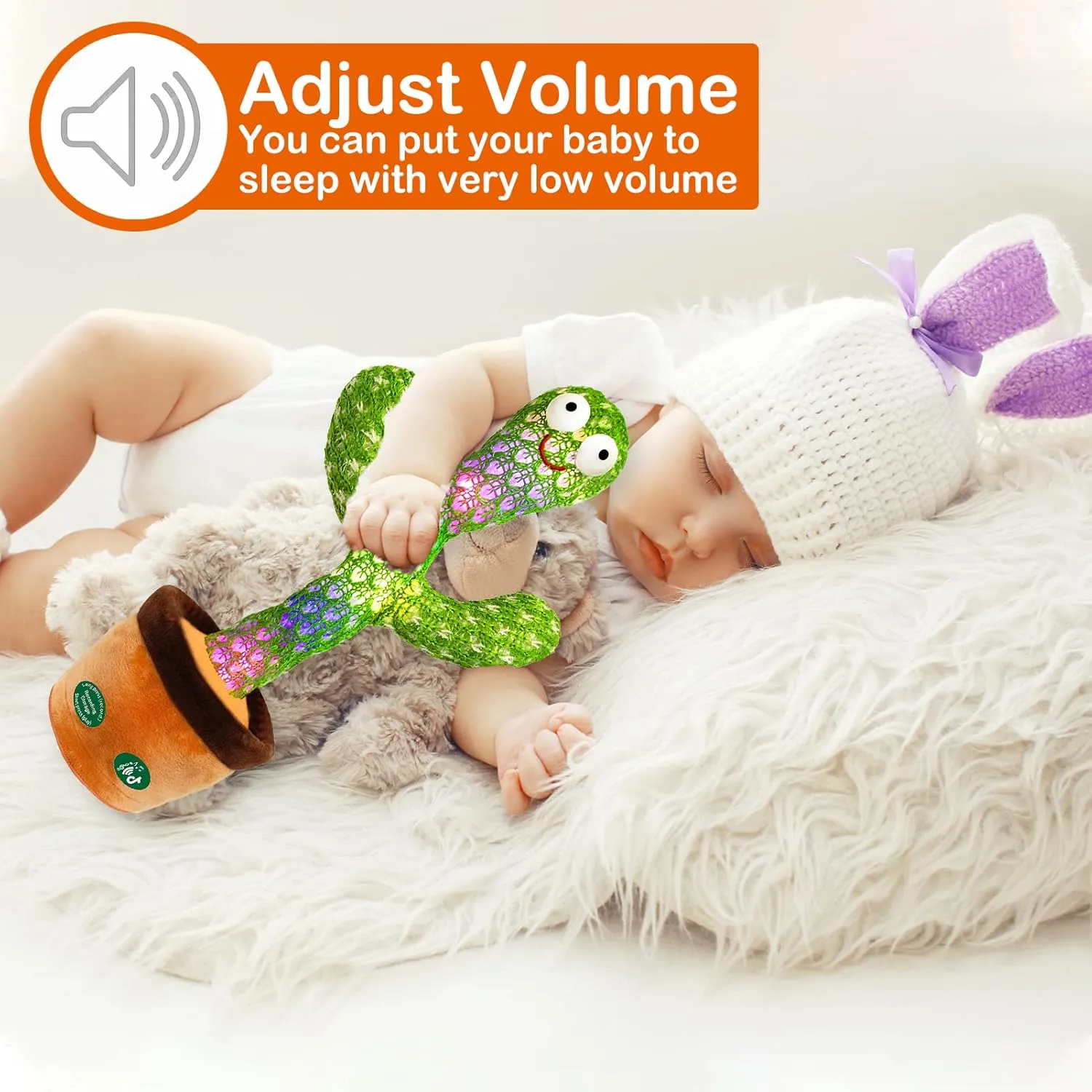 Record Your Sound with Led Light Pbooo [Update Volume Adjustable Dancing Cactus hander rough validity Mimicking Toy, Talking Repeat Singing Cactus Toy 120 Pcs Songs for Baby 16s 