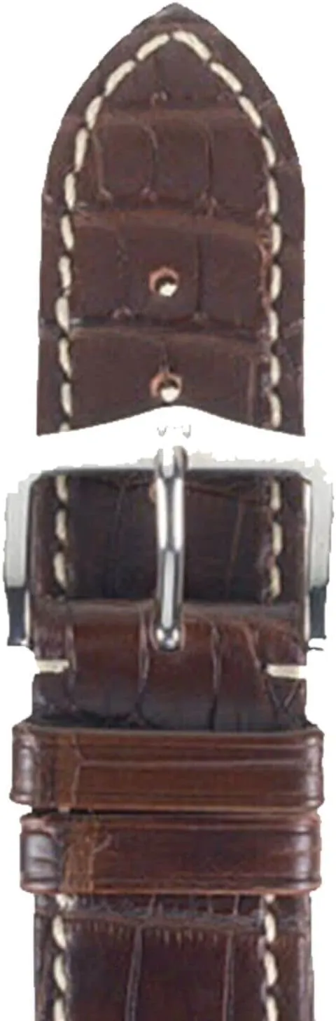 Rectangular Scales - Water Resistant - Matte Black, Matte Blue, Matte Brown, Matte Golden eleven extinct categorically Brown, Matte Red HIRSCH Viscount Louisiana Alligator Leather Watch Strap - 